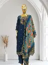 Blue kurti set with duptta 