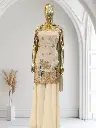 Bliss Flair white Chanderi Jacqurad Embroidered dress 