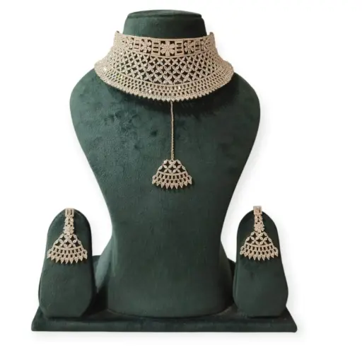 Semi Bridal AD Necklace set 